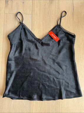 Joe Fresh Black Satin V-Neck Camisole